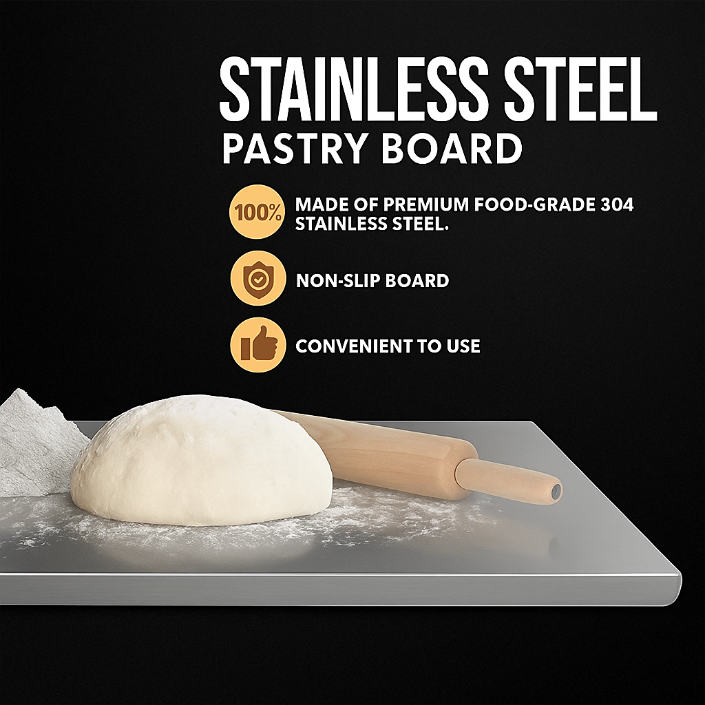 60%OFF - Stainless Steel Chopping Board (35x31cm) With Free Knife Set