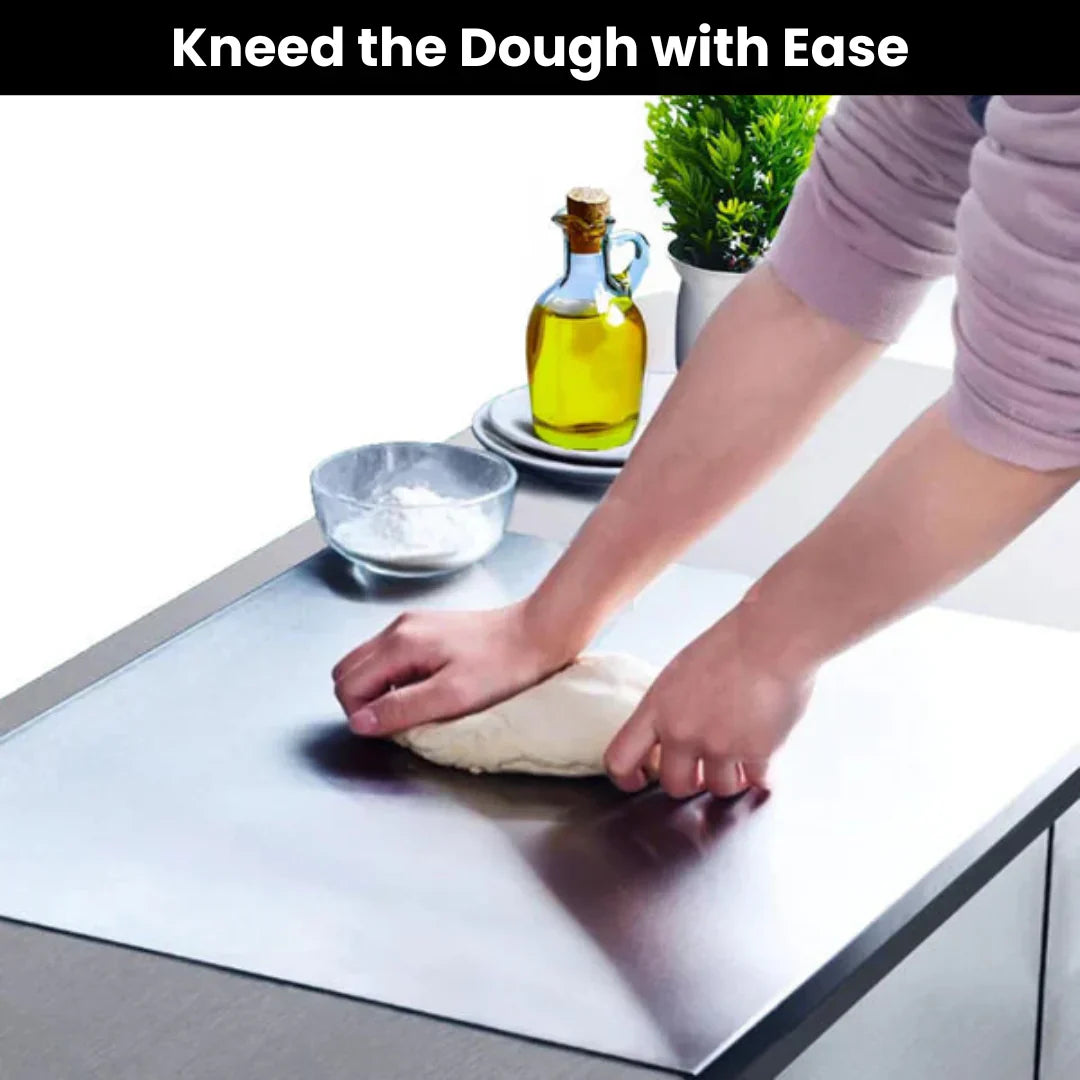 60%OFF - Stainless Steel Chopping Board (35x31cm) With Free Knife Set