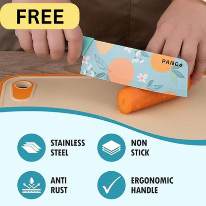 60%OFF - Stainless Steel Chopping Board (35x31cm) With Free Knife Set