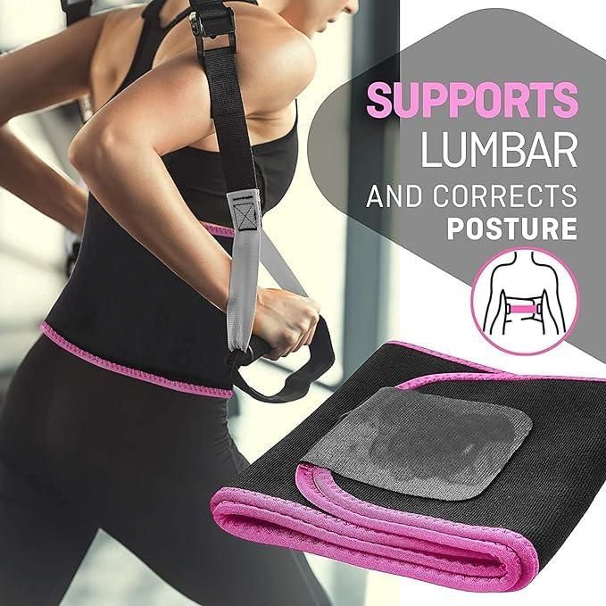 Sweat Slim Belt – Waist Trainer for Fat Loss, Tummy Trimmer & Back Support