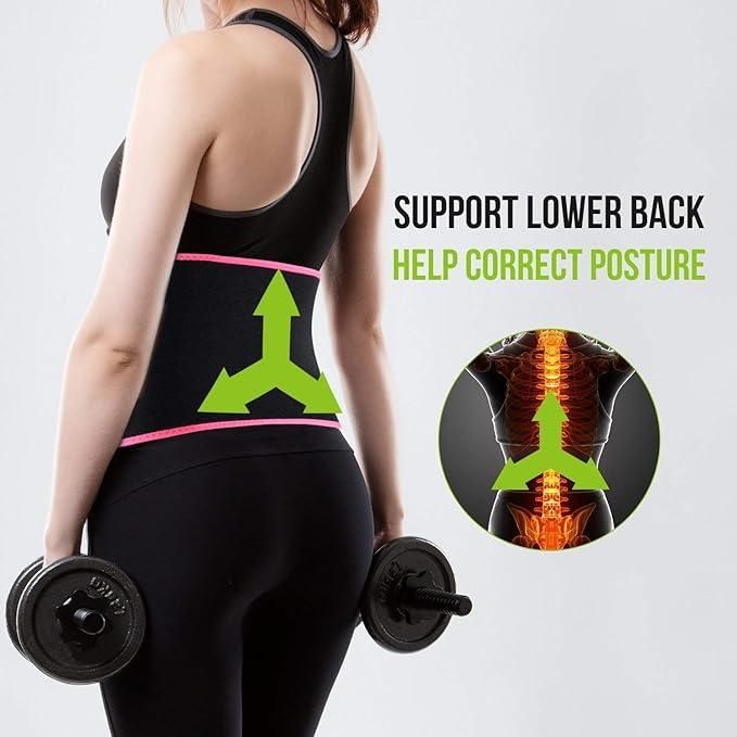 Sweat Slim Belt – Waist Trainer for Fat Loss, Tummy Trimmer & Back Support
