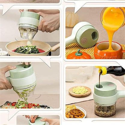 4 in 1 Electric Vegetable Cutter – Portable Rechargeable Kitchen Chopper