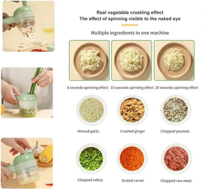 4 in 1 Electric Vegetable Cutter – Portable Rechargeable Kitchen Chopper