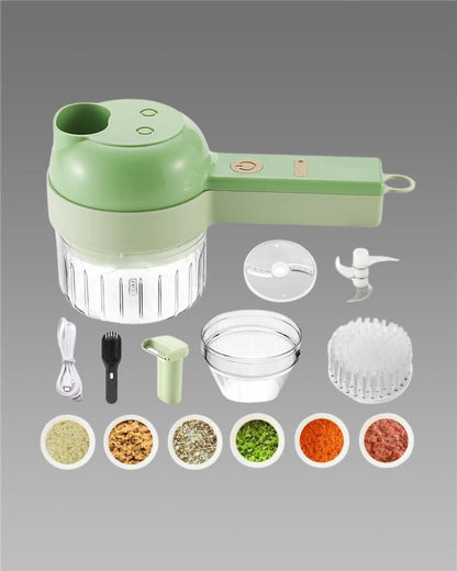 4 in 1 Electric Vegetable Cutter – Portable Rechargeable Kitchen Chopper