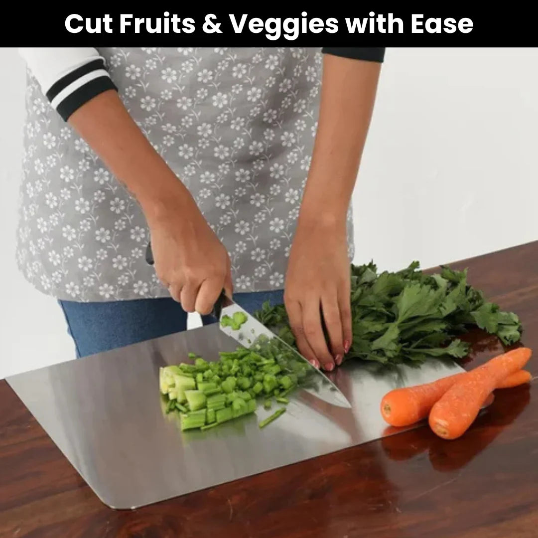 60%OFF - Stainless Steel Chopping Board (35x31cm) With Free Knife Set
