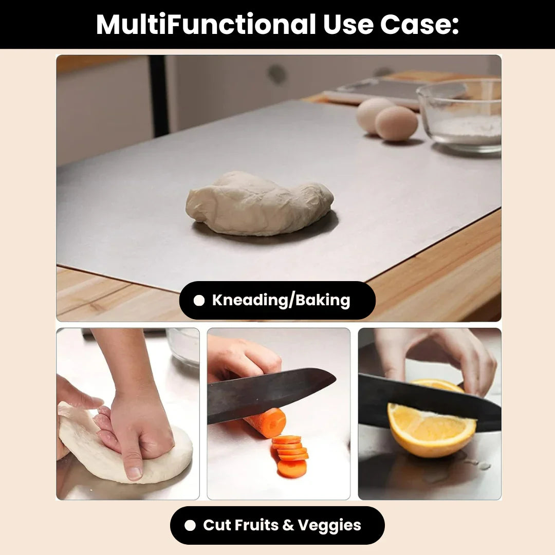 60%OFF - Stainless Steel Chopping Board (35x31cm) With Free Knife Set